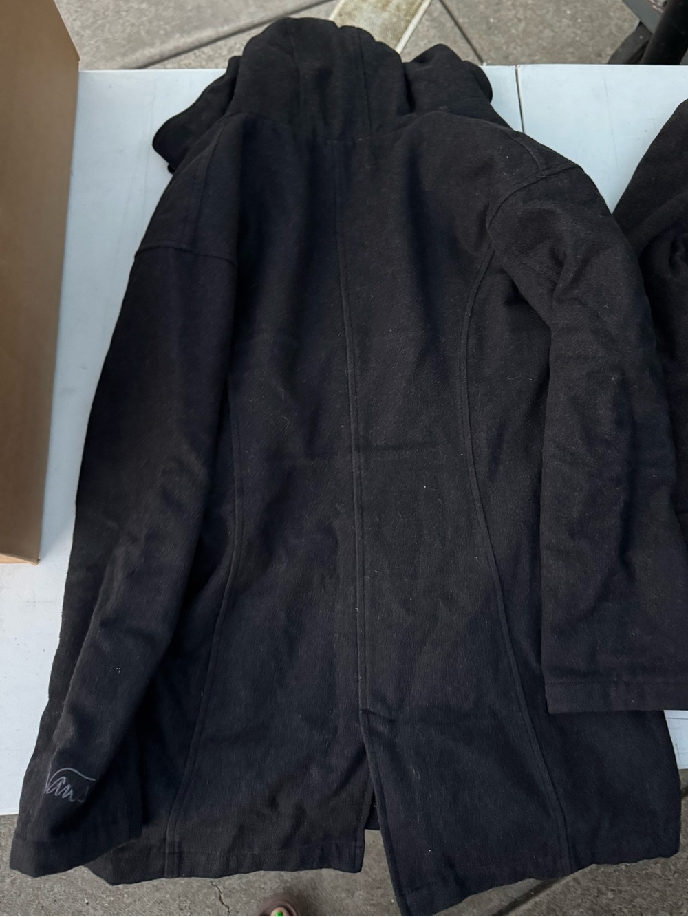 Vans Black Double-Breasted Hooded Pea Coat - Picture 4 of 6